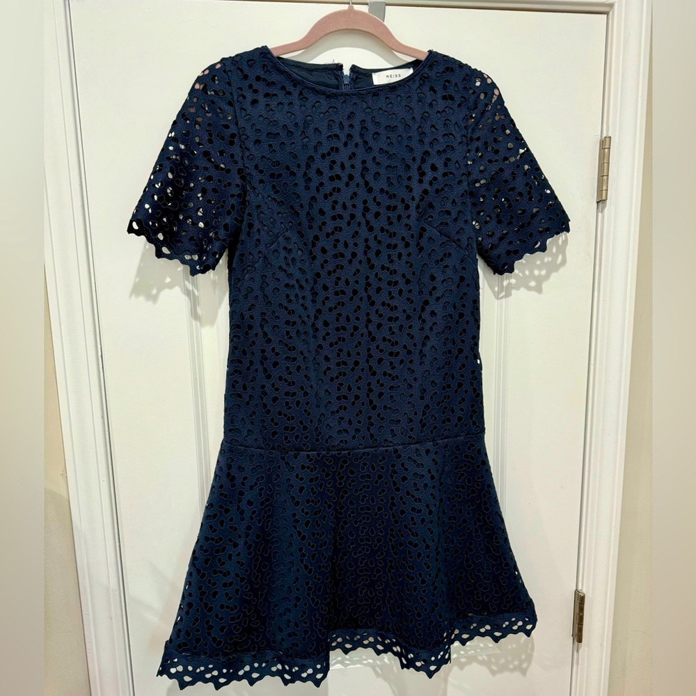 Reiss Mae Embroidered Dress